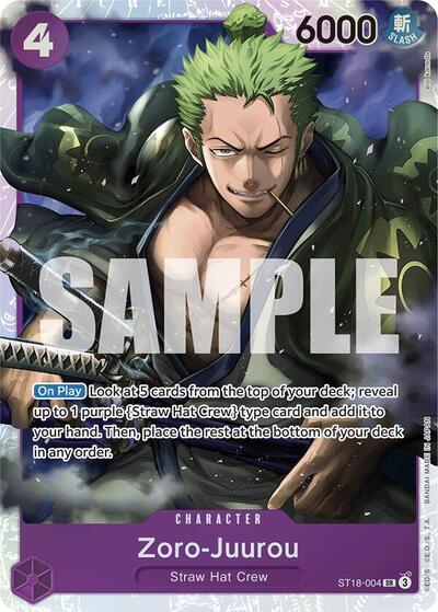 Zoro-Juurou - ST18-004 - Super Rare - ST-18: Starter Deck 18 PURPLE Monkey.D.Luffy