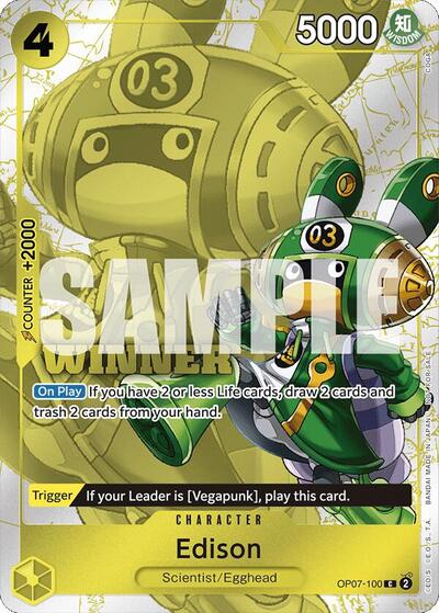 Edison (Winner Pack 2024 Oct.-Dec.) - OP07-100 - Common - One Piece Promotion Cards