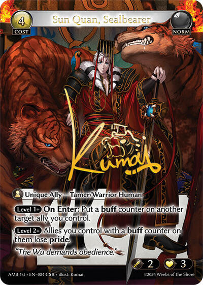 Sun Quan, Sealbearer - 084 - Collector Super Rare - Mortal Ambition