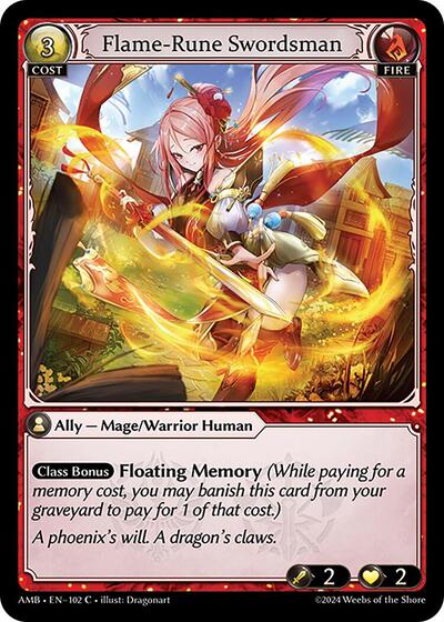 Flame-Rune Swordsman - 102 - Common - Mortal Ambition