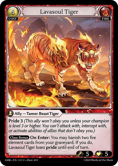 Lavasoul Tiger - 111 - Uncommon - Mortal Ambition