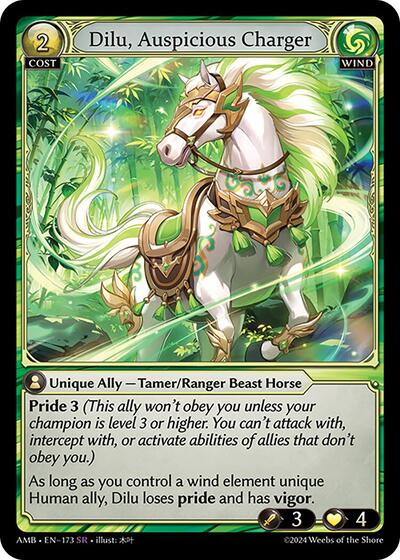 Dilu, Auspicious Charger - 173 - Super Rare - Mortal Ambition