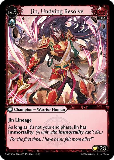 Jin, Undying Resolve - 005 - Common - Mortal Ambition Starter Decks