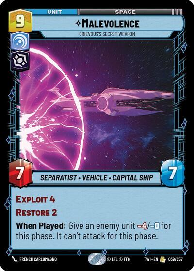 Malevolence - Grievousâs Secret Weapon - 039/257 - Rare - Twilight of the Republic