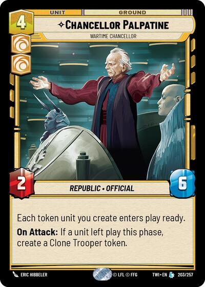 Chancellor Palpatine - Wartime Chancellor - 203/257 - Legendary - Twilight of the Republic