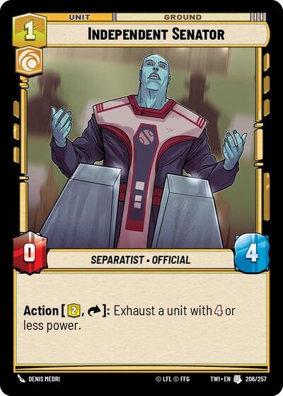 Independent Senator - 206/257 - Uncommon - Twilight of the Republic