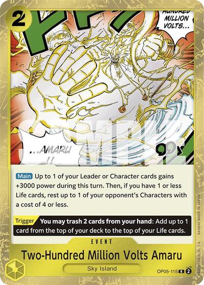 Two-Hundred Million Volts Amaru - OP05-115 - Rare (Jolly Roger Foil) - The Best