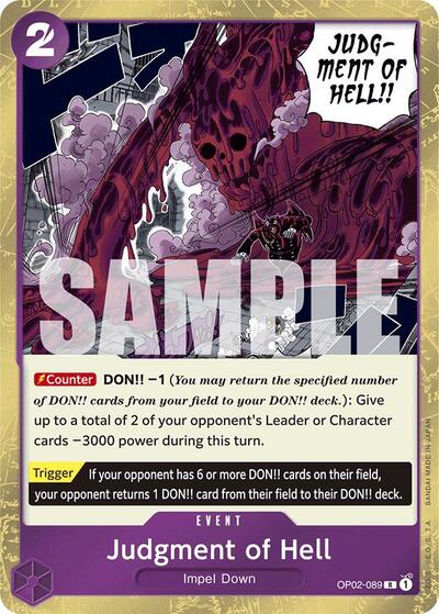 Judgment of Hell - OP02-089 - Rare (Jolly Roger Foil) - The Best