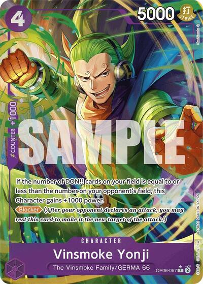 Vinsmoke Yonji - OP06-067 - Rare (Alternate Art) - The Best