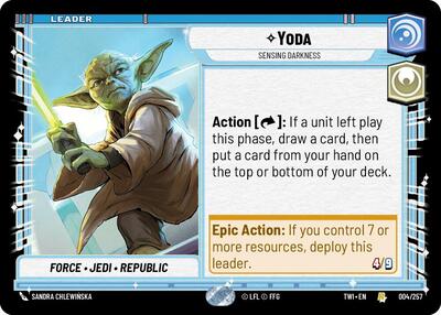 Yoda - Sensing Darkness - 004/257 - Rare - Twilight of the Republic