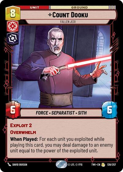 Count Dooku - Fallen Jedi - 138/257 - Rare - Twilight of the Republic