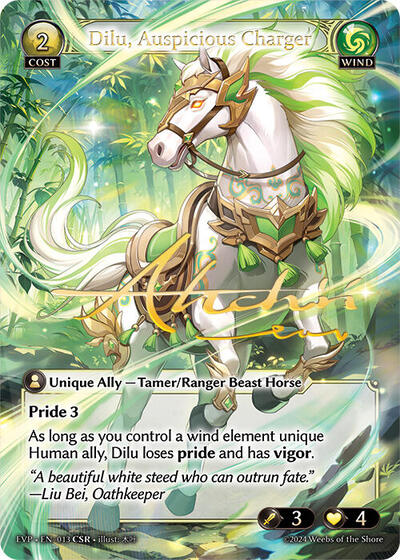 Dilu, Auspicious Charger - 13 - Collector Super Rare - Mortal Ambition Event Pack