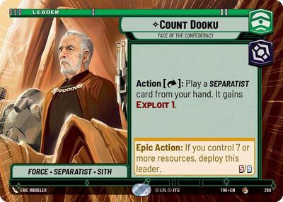 Count Dooku - Face of the Confederacy - 280 - Common (Hyperspace) - Twilight of the Republic