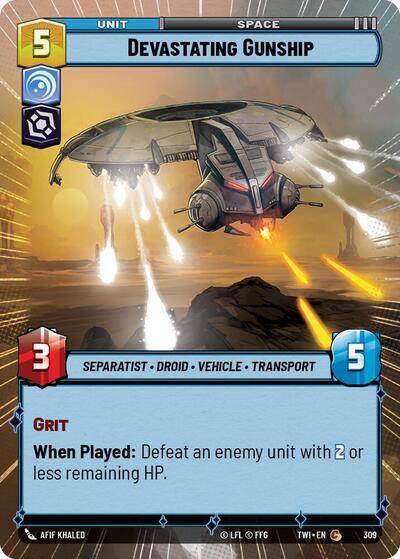 Devastating Gunship - 309 - Common (Hyperspace) - Twilight of the Republic