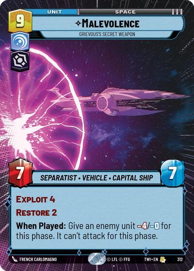 Malevolence - Grievous's Secret Weapon - 312 - Rare (Hyperspace) - Twilight of the Republic