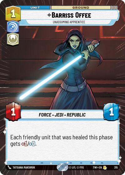 Barriss Offee - Unassuming Apprentice - 315 - Rare (Hyperspace) - Twilight of the Republic