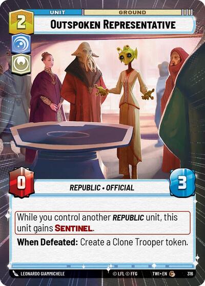 Outspoken Representative - 316 - Common (Hyperspace) - Twilight of the Republic