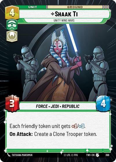 Shaak Ti - Unity Wins Wars - 366 - Uncommon (Hyperspace) - Twilight of the Republic