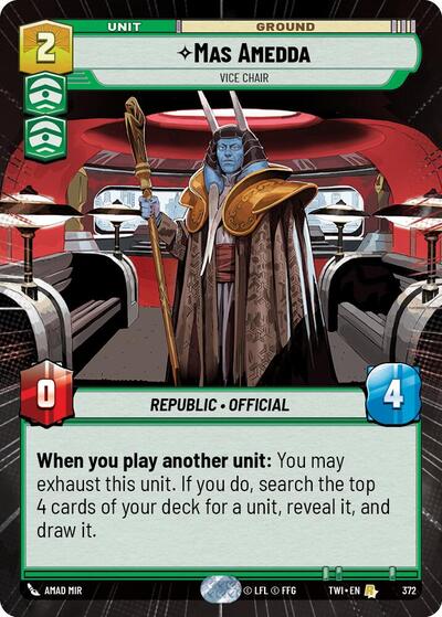 Mas Amedda - Vice Chair - 372 - Rare (Hyperspace) - Twilight of the Republic