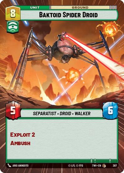 Baktoid Spider Droid - 387 - Common (Hyperspace) - Twilight of the Republic