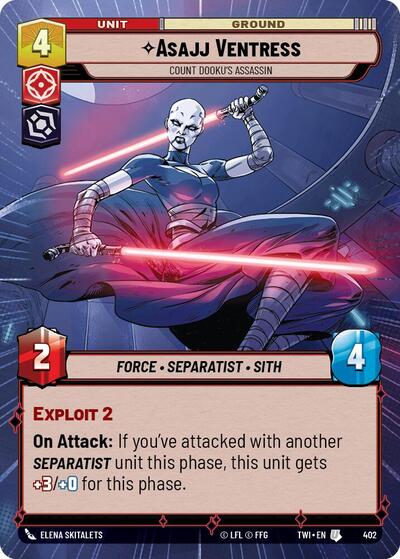 Asajj Ventress - Count Dooku's Assassin - 402 - Uncommon (Hyperspace) - Twilight of the Republic