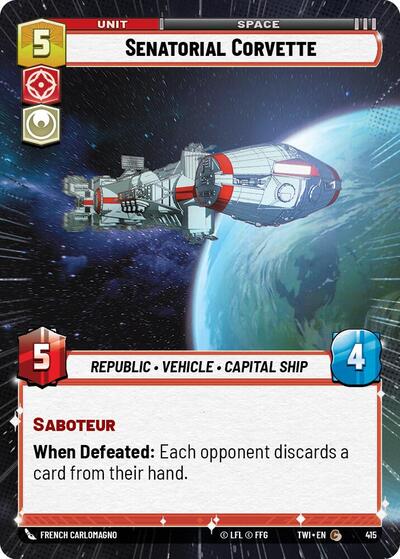 Senatorial Corvette - 415 - Common (Hyperspace) - Twilight of the Republic