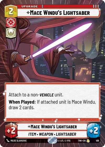 Mace Windu's Lightsaber - 419 - Rare (Hyperspace) - Twilight of the Republic