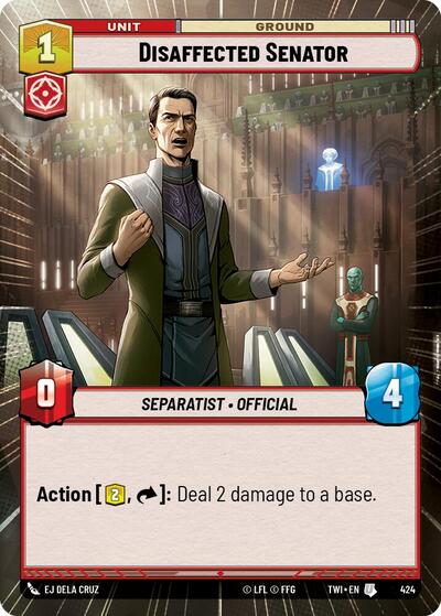 Disaffected Senator - 424 - Uncommon (Hyperspace) - Twilight of the Republic