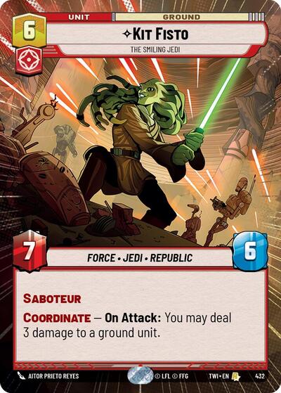 Kit Fisto - The Smiling Jedi - 432 - Rare (Hyperspace) - Twilight of the Republic