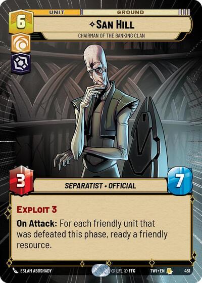 San Hill - Chairman of the Banking Clan - 451 - Rare (Hyperspace) - Twilight of the Republic