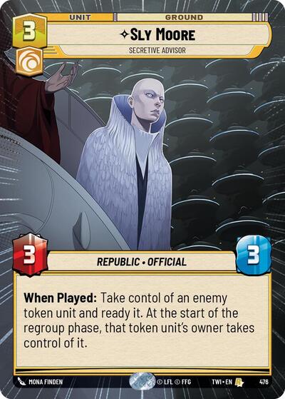 Sly Moore - Secretive Advisor - 476 - Rare (Hyperspace) - Twilight of the Republic