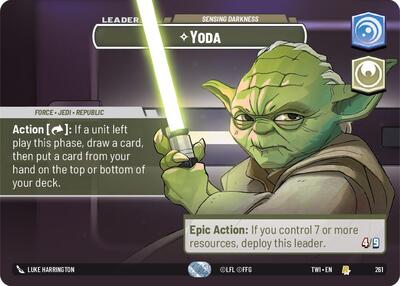 Yoda - Sensing Darkness - 261 - Rare (Showcase) - Twilight of the Republic