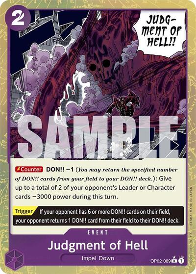 Judgment of Hell - OP02-089 - Rare (Textured Foil) - The Best
