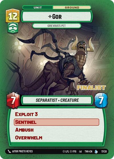Gor - Grievous's Pet (Finalist) - 17/20 - Legendary - Organized Play Promos
