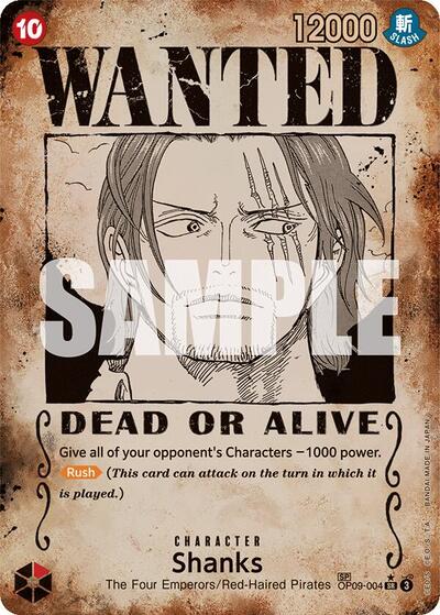 Shanks - OP09-004 - Super Rare (Wanted Poster) - Emperors in the New World