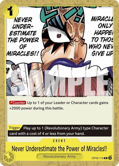 Never Underestimate the Power of Miracles!! - OP09-116 - Common - Emperors in the New World