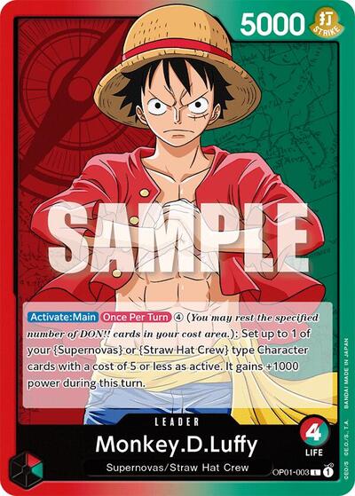 Monkey.D.Luffy - OP01-003 - Leader - One Piece Demo Deck Cards