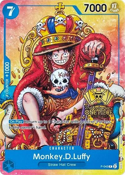 Monkey.D.Luffy - P-043 - Promo (2nd Anniversary Stamped Promo) - One Piece Promotion Cards