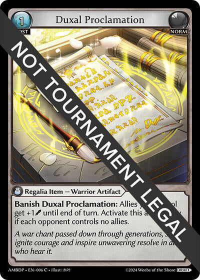 Duxal Proclamation - 006 - Common - Mortal Ambition Draft Pack