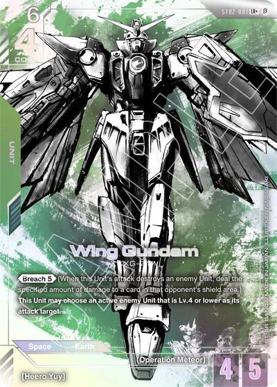 Wing Gundam (LR+) (Beta) - ST02-001 - Full Art Legendary Rare - Edition Beta