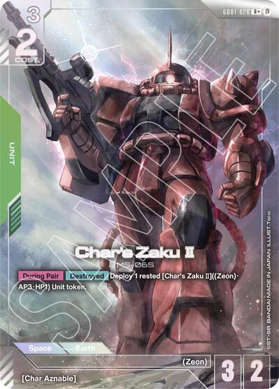 Char's Zaku II (R+) (Beta) - GD01-026 - Full Art Rare - Edition Beta