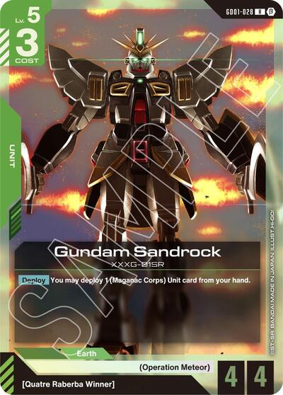 Gundam Sandrock (Beta) - GD01-028 - RARE - Edition Beta
