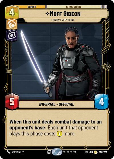 Moff Gideon - I Know Everything - 188/262 - Rare - Jump to Lightspeed