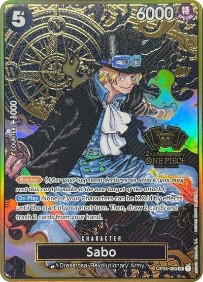 Sabo - OP04-083 - Super Rare (One Piece Japanese Version 2nd Anniversary Set) - One Piece Promotion Cards