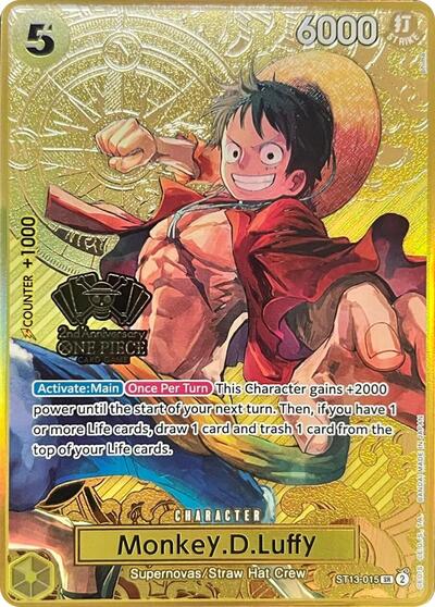 Monkey.D.Luffy - ST13-015 - Super Rare (One Piece Japanese Version 2nd Anniversary Set) - One Piece Promotion Cards