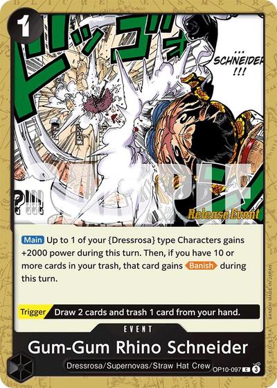 Gum-Gum Rhino Schneider - OP10-097 - Common - Royal Blood Release Event Cards