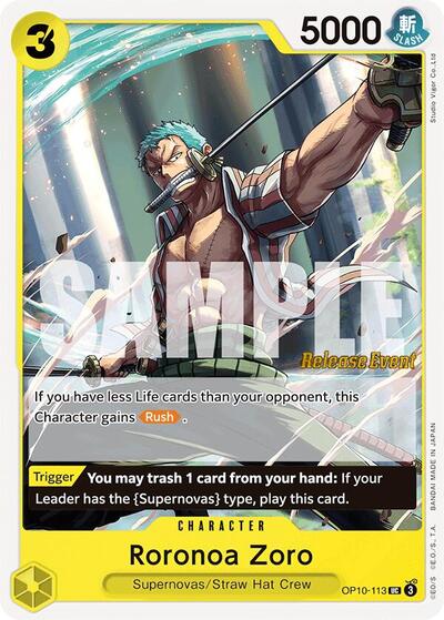 Roronoa Zoro - OP10-113 - Uncommon - Royal Blood Release Event Cards