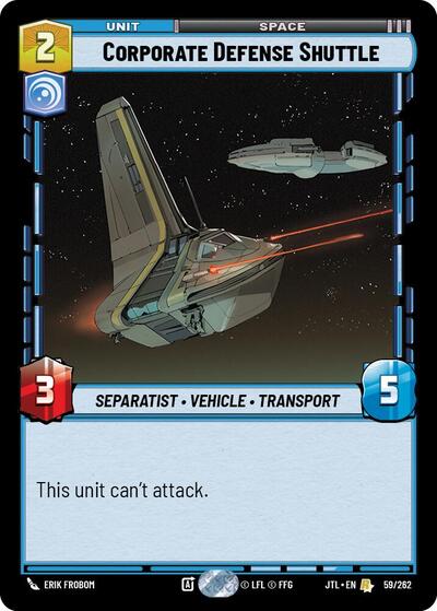 Corporate Defense Shuttle - 059/262 - Rare - Jump to Lightspeed