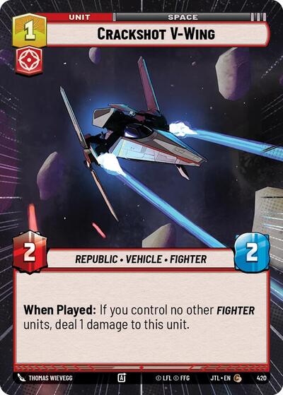 Crackshot V-Wing - 420 - Common (Hyperspace) - Jump to Lightspeed