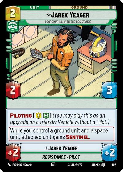 Jarek Yeager - Coordinating With The Resistance - 607 - Uncommon (Foil) - Jump to Lightspeed